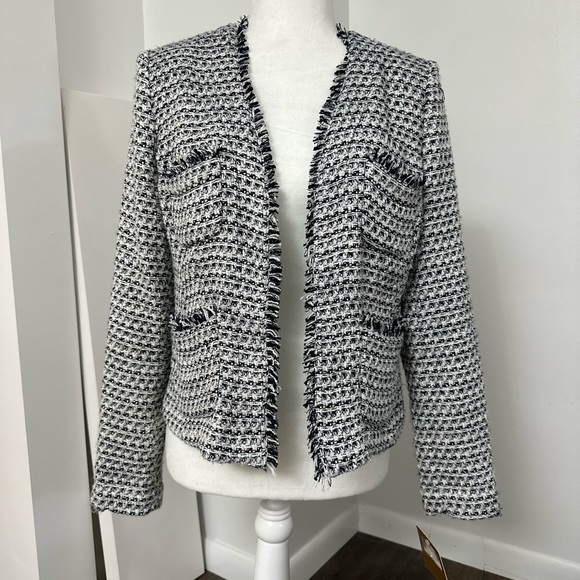 Women’s Ellen Tracy Black And White Tweed Jacket Size 6 NWT - Picture 1 of 3